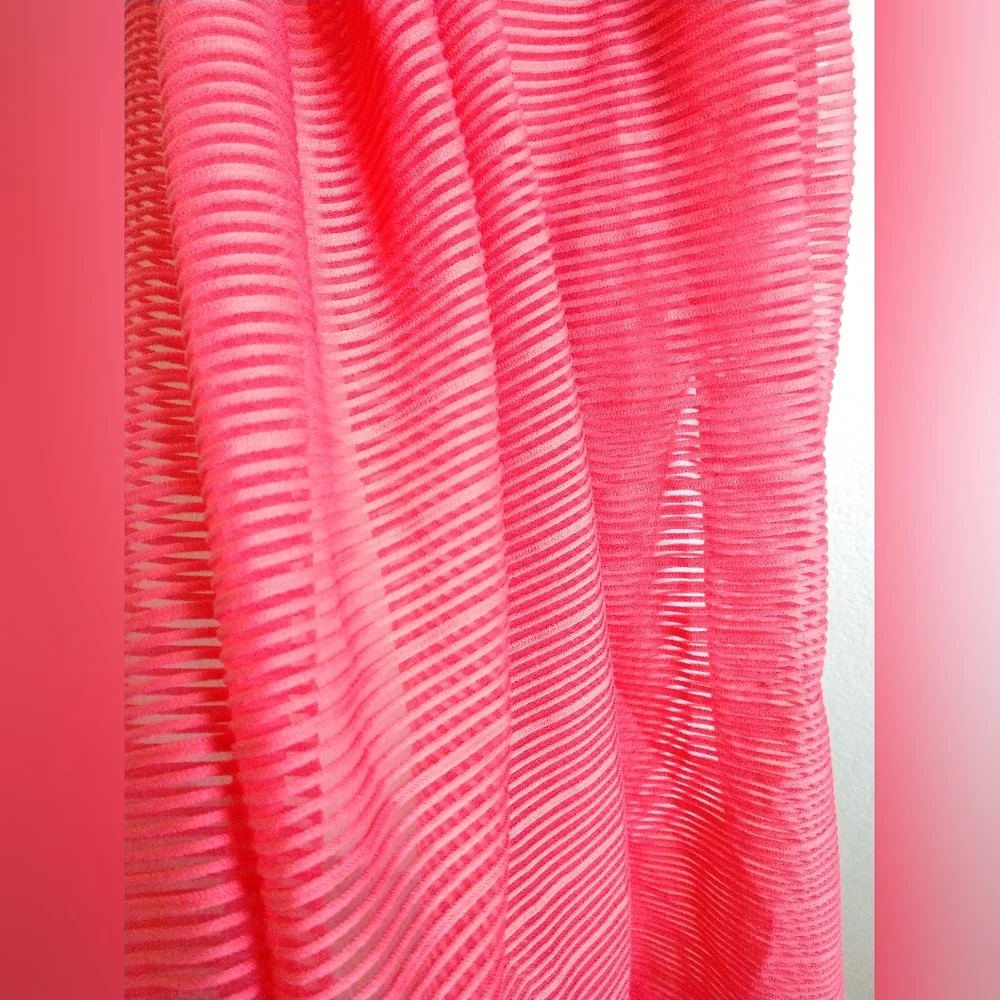 Reitman's Pretty Pink Infinity Scarf Ribbed Pleated Circle Loop Scarf